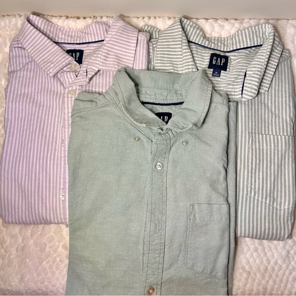 GAP Men's Oxford Button Down Shirts - Mint, Lavender, Sage.3 All for $35 XL